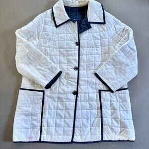 Vintage 70s White Bear of St. Paul Womens White Quilted Jacket Nylon Parka Retro